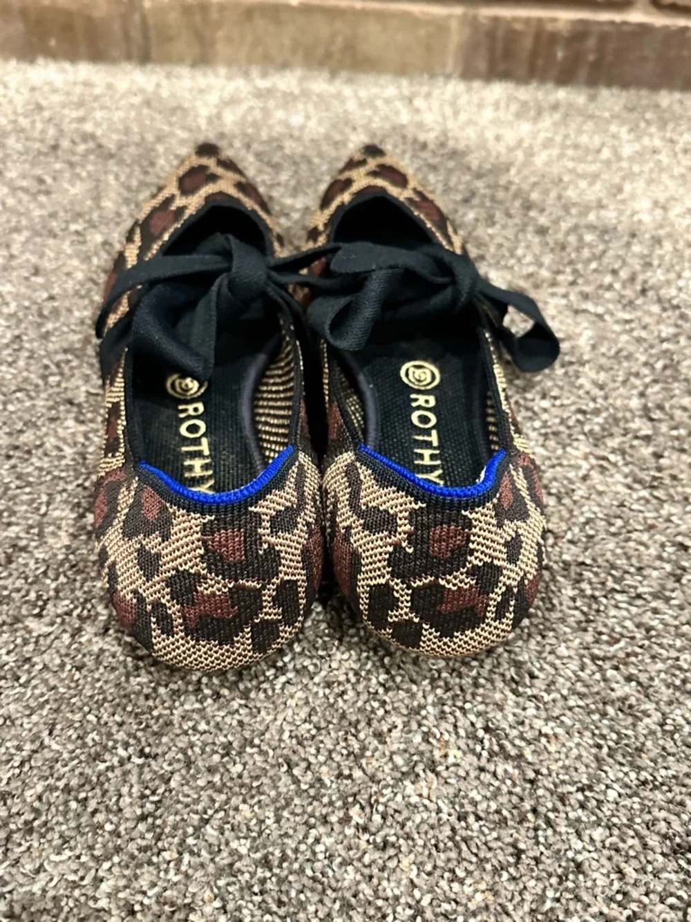 Rothy's The Point Leopard Print Bow Flats Size 8 • Chic Classic Preppy Coquette
